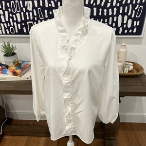 NWOT Women’s Boutique Elegant Ruffled Blouse - XXL White